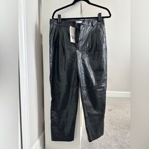 Zara Women's Sleek Black Leather Trousers